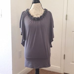 Xhilaration floral collar flowy top or blouse